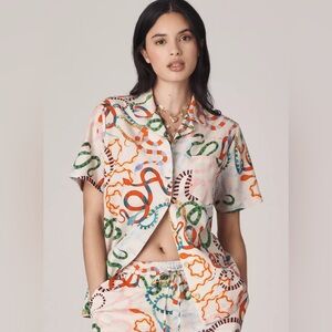 Rachel Antonoff Snake Print Button Down James Shirt